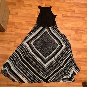 Formal Black Dress with Pattern